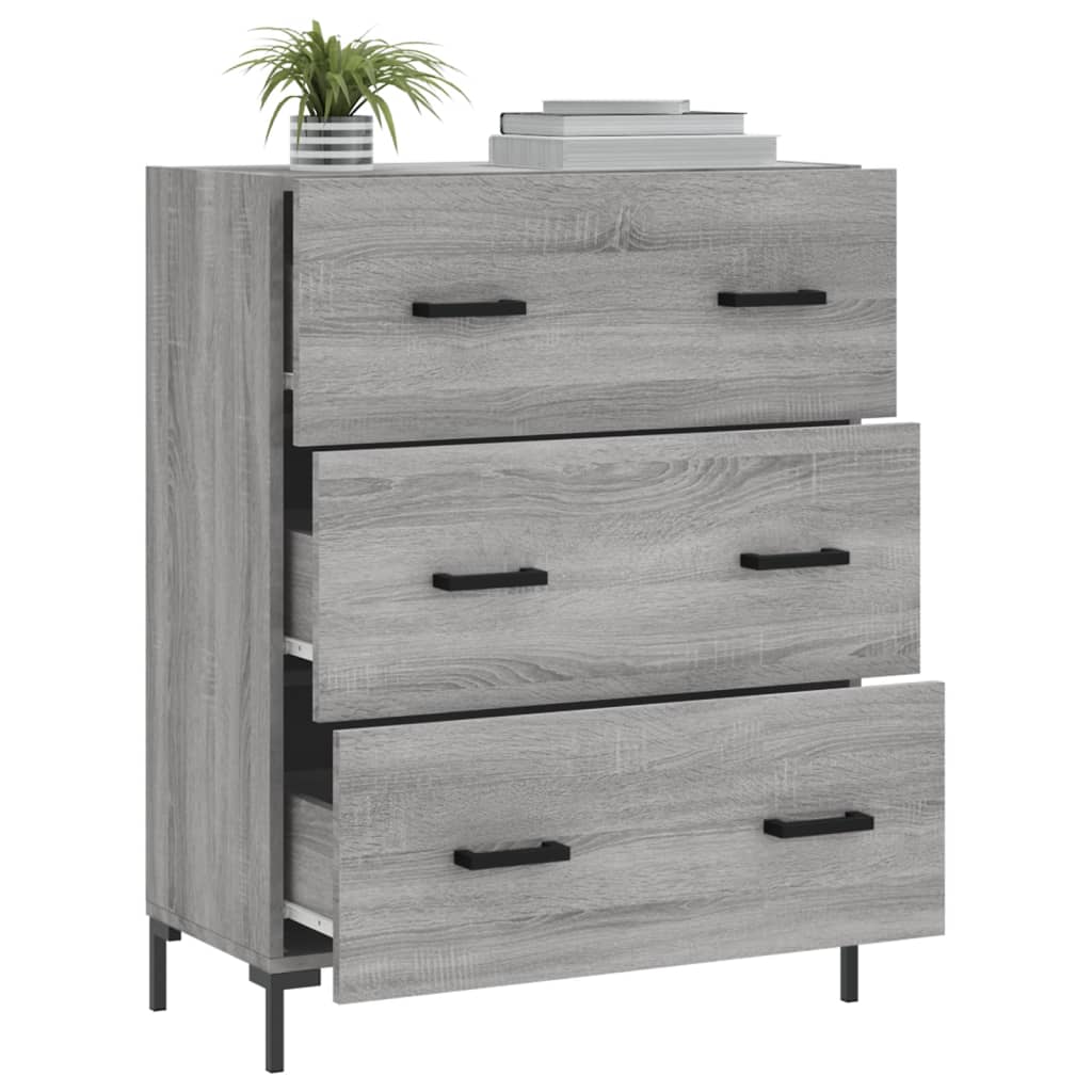 Buffet sonoma gris 69,5x34x90 cm bois d'ingénierie - XIOS