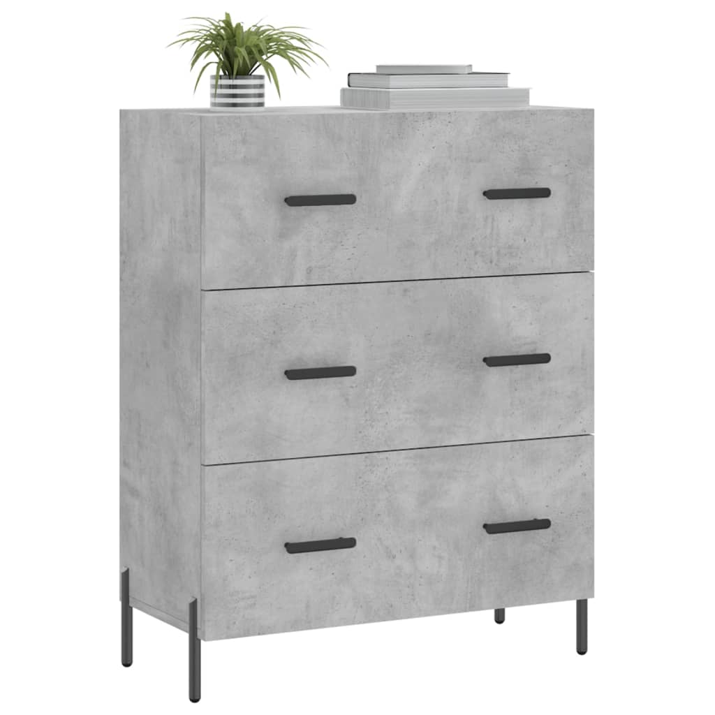 Buffet gris béton 69,5x34x90 cm bois d'ingénierie - XIOS
