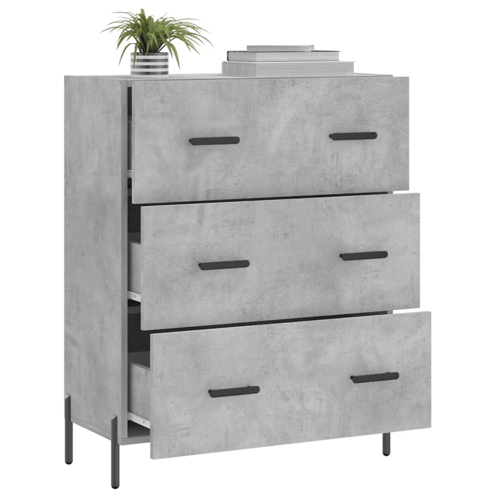 Buffet gris béton 69,5x34x90 cm bois d'ingénierie - XIOS