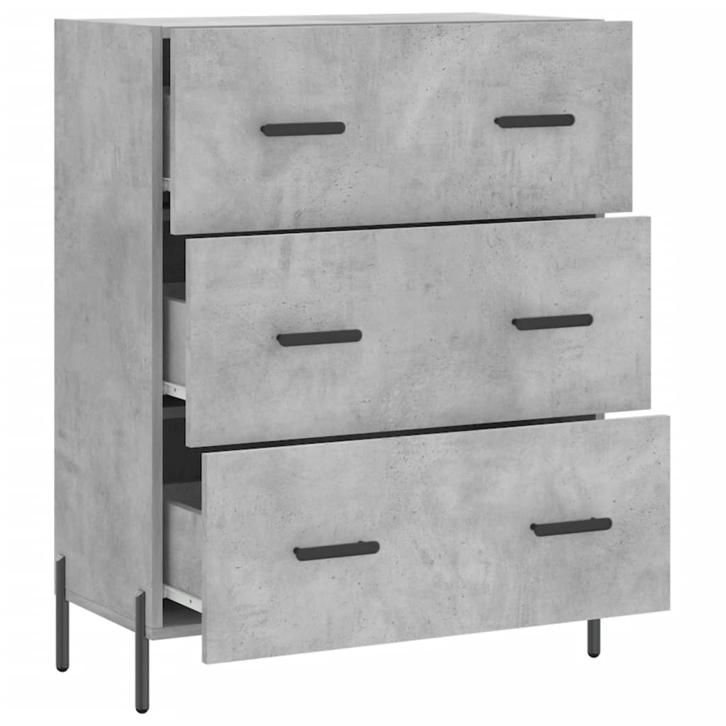 Buffet gris béton 69,5x34x90 cm bois d'ingénierie - XIOS