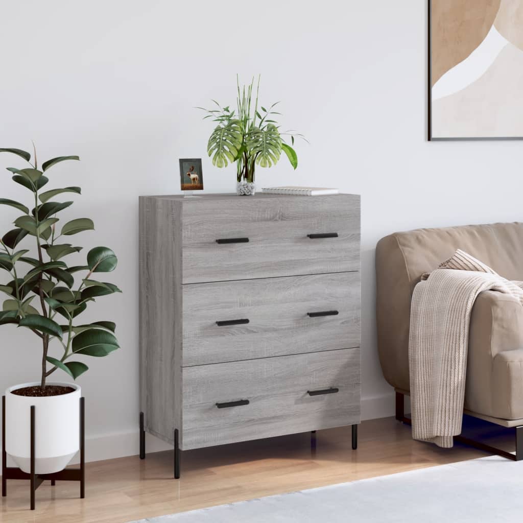 Buffet sonoma gris 69,5x34x90 cm bois d'ingénierie - XIOS