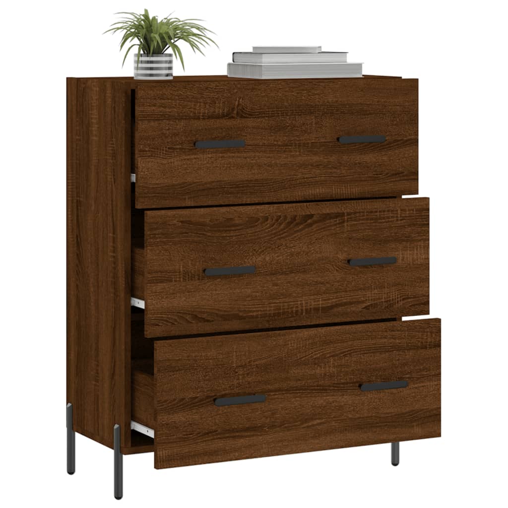 Buffet chêne marron 69,5x34x90 cm bois d'ingénierie - XIOS
