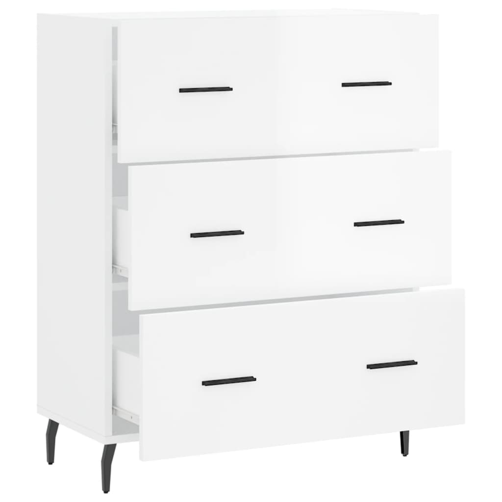 Buffet Blanc brillant 69,5x34x90 cm Bois d'ingénierie - XIOS