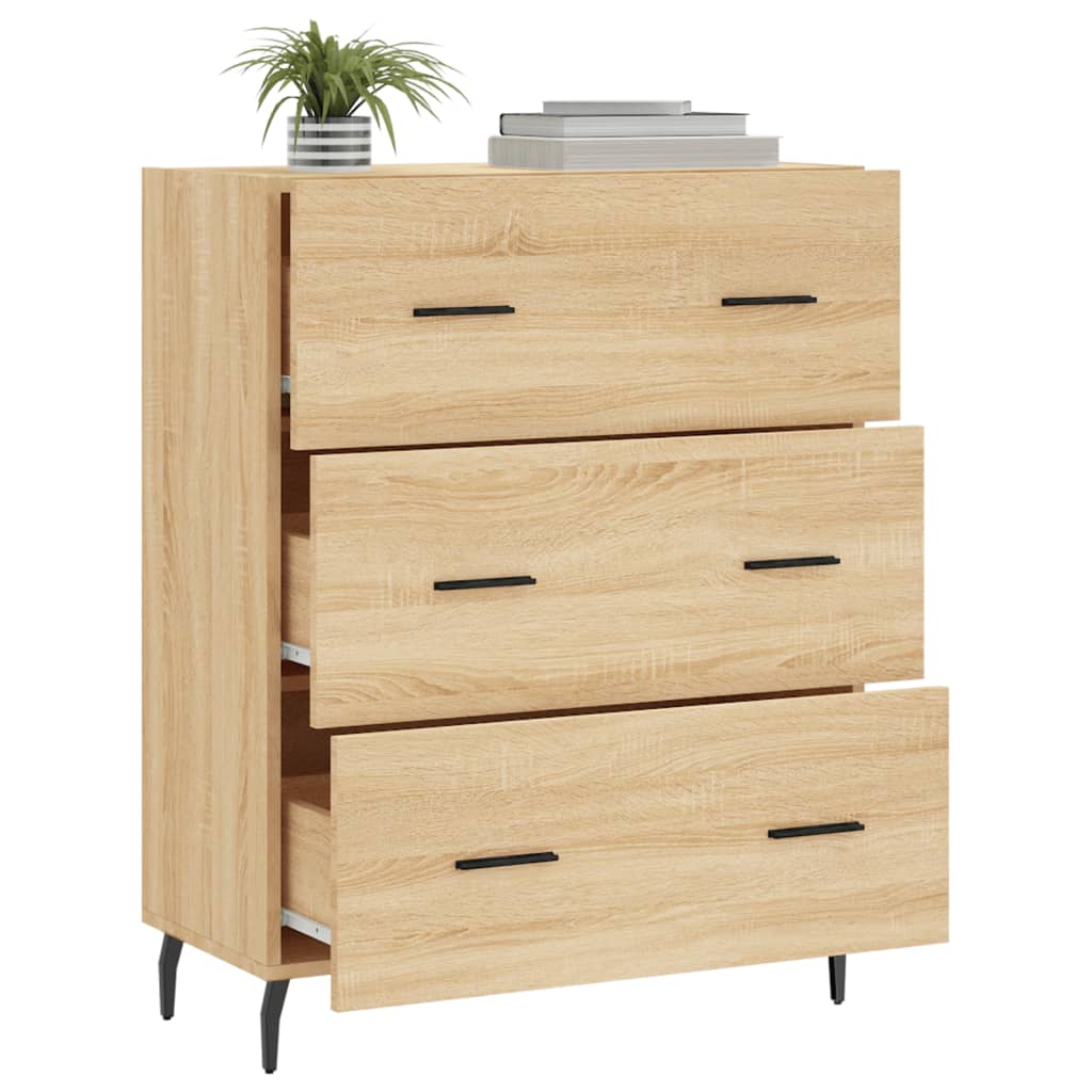 Buffet chêne sonoma 69,5x34x90 cm bois d'ingénierie - XIOS