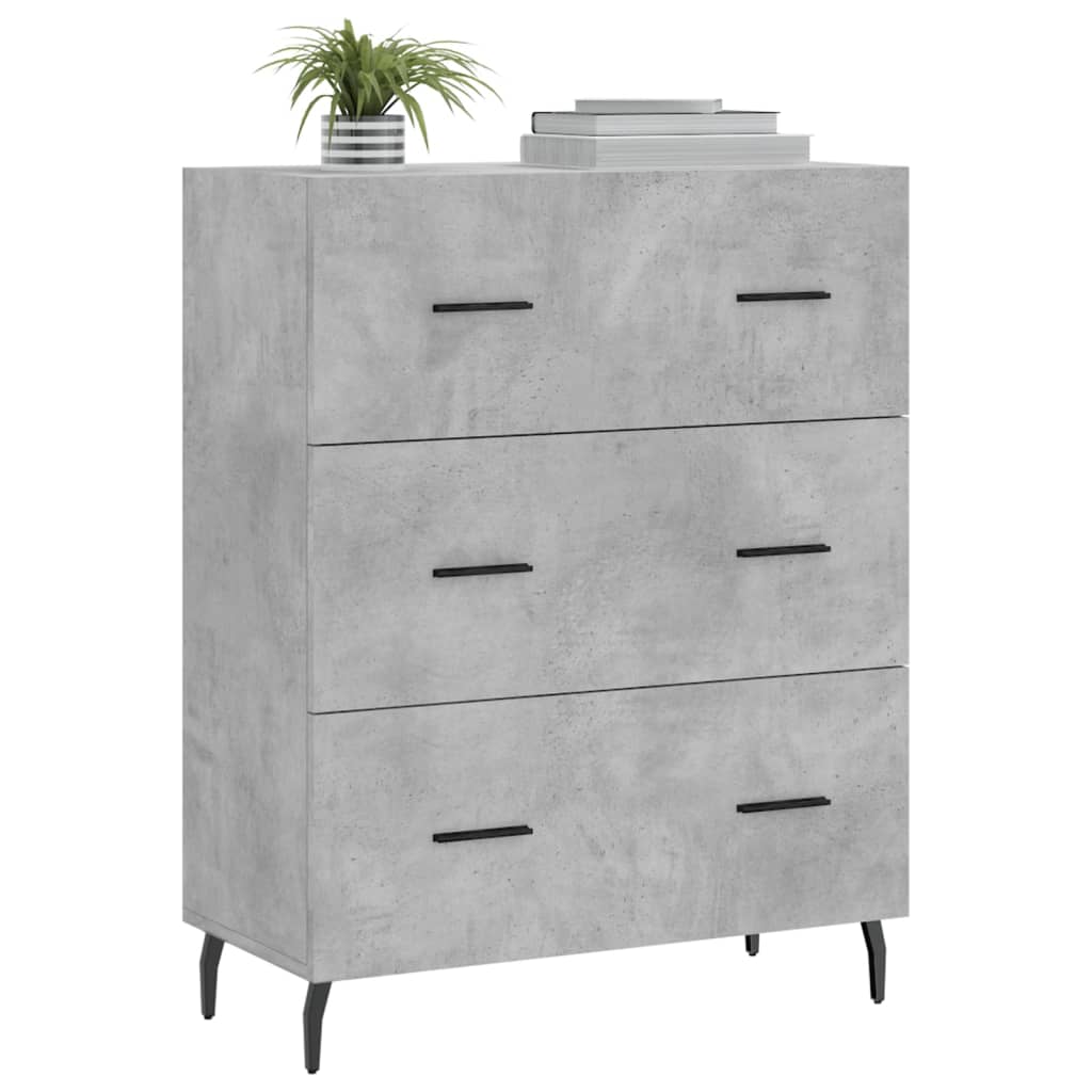 Buffet gris béton 69,5x34x90 cm bois d'ingénierie - XIOS