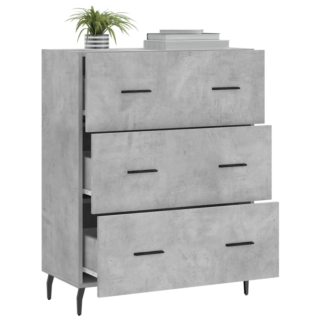 Buffet gris béton 69,5x34x90 cm bois d'ingénierie - XIOS