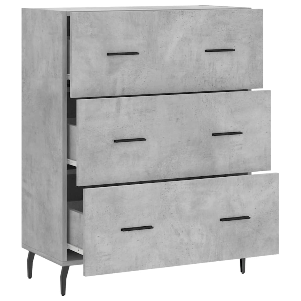 Buffet gris béton 69,5x34x90 cm bois d'ingénierie - XIOS