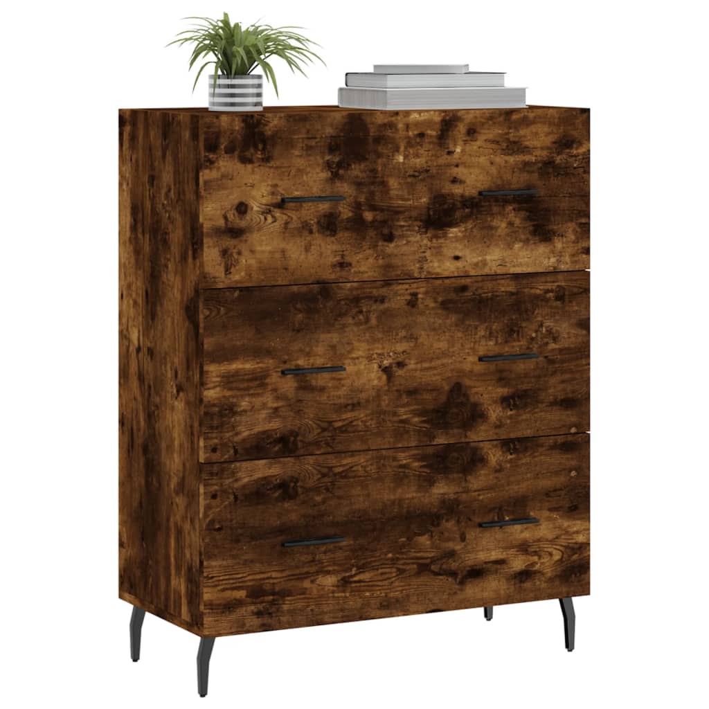 Buffet chêne fumé 69,5x34x90 cm bois d'ingénierie - XIOS