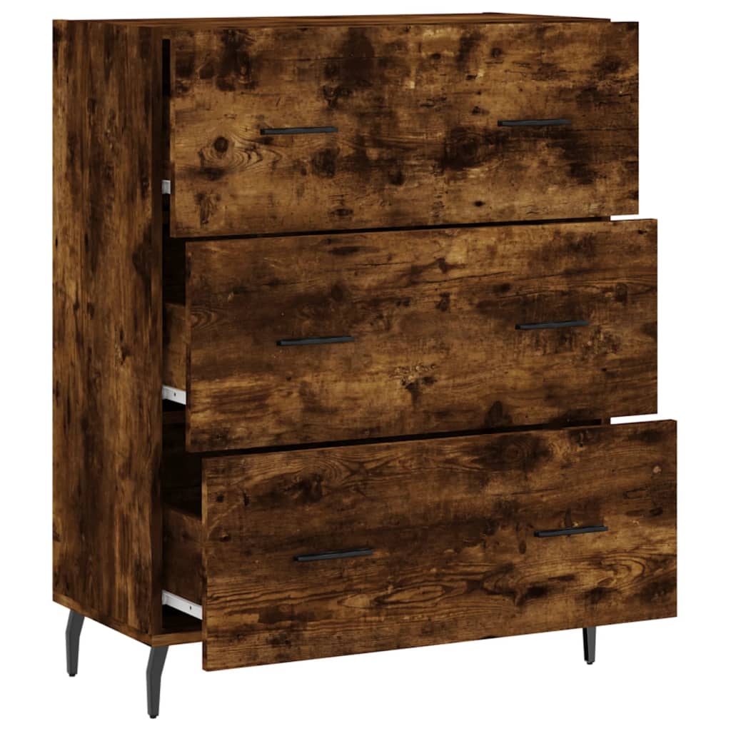 Buffet chêne fumé 69,5x34x90 cm bois d'ingénierie - XIOS