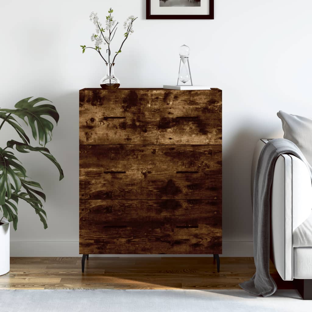 Buffet chêne fumé 69,5x34x90 cm bois d'ingénierie - XIOS
