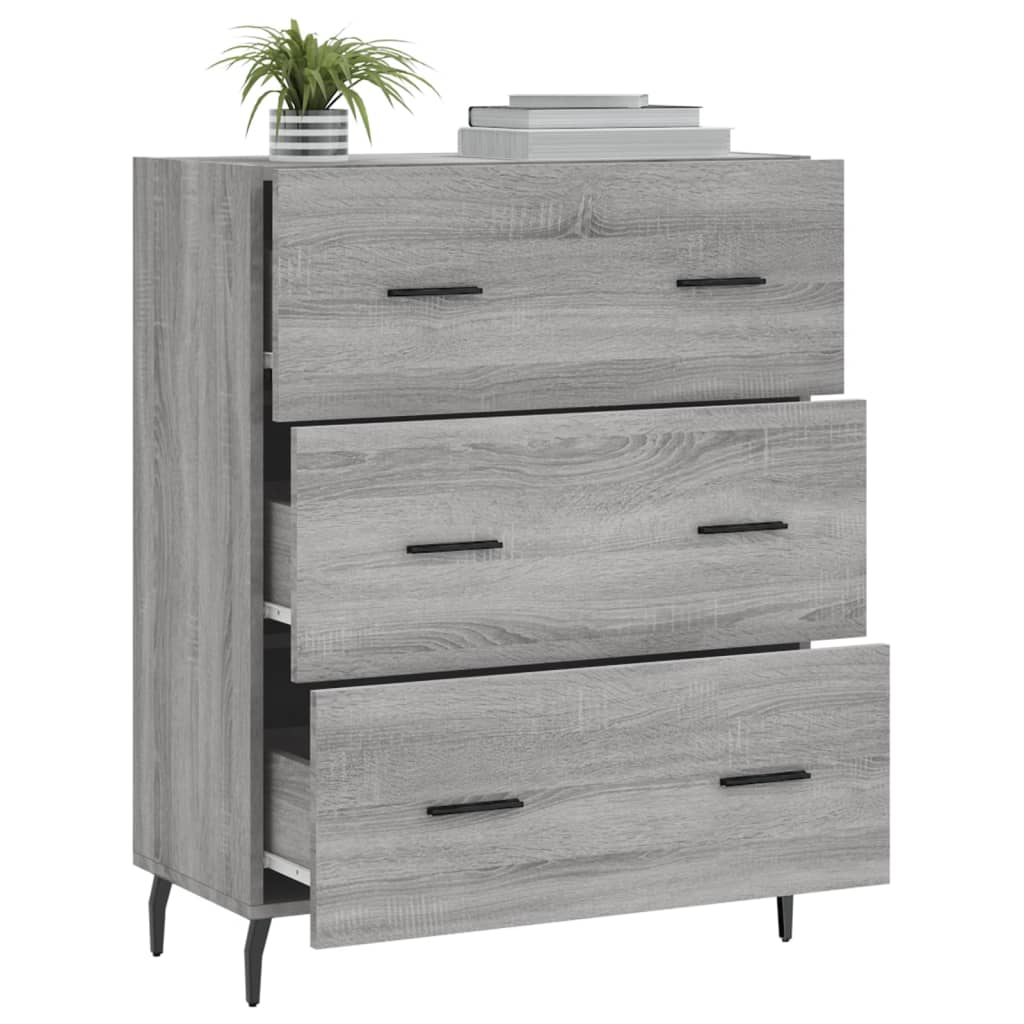 Buffet sonoma gris 69,5x34x90 cm bois d'ingénierie - XIOS