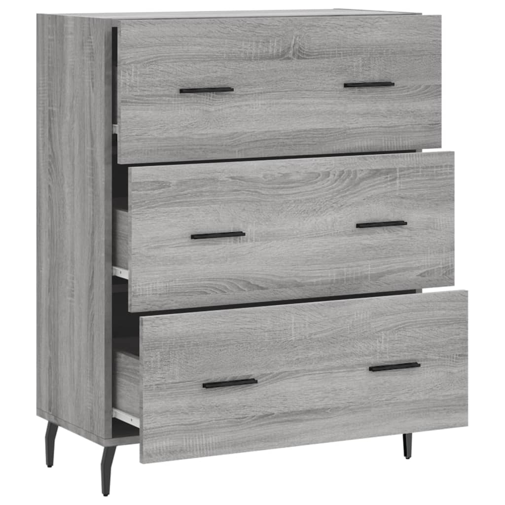 Buffet sonoma gris 69,5x34x90 cm bois d'ingénierie - XIOS