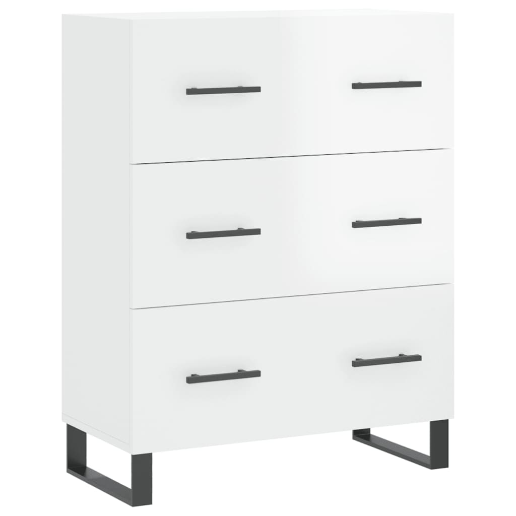 Buffet Blanc brillant 69,5x34x90 cm Bois d'ingénierie - XIOS