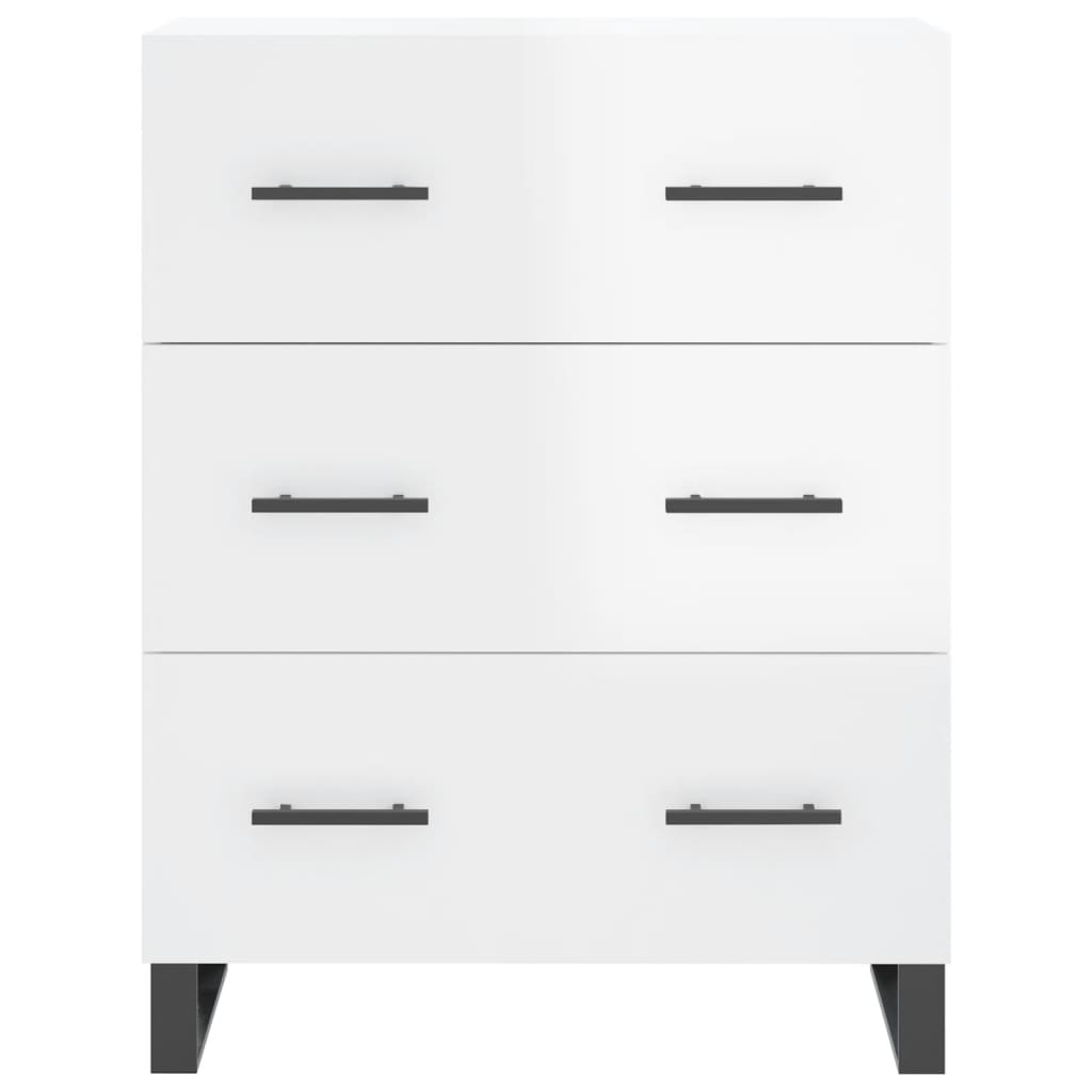Buffet Blanc brillant 69,5x34x90 cm Bois d'ingénierie - XIOS