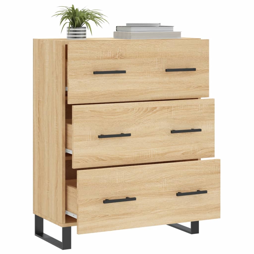 Buffet chêne sonoma 69,5x34x90 cm bois d'ingénierie - XIOS