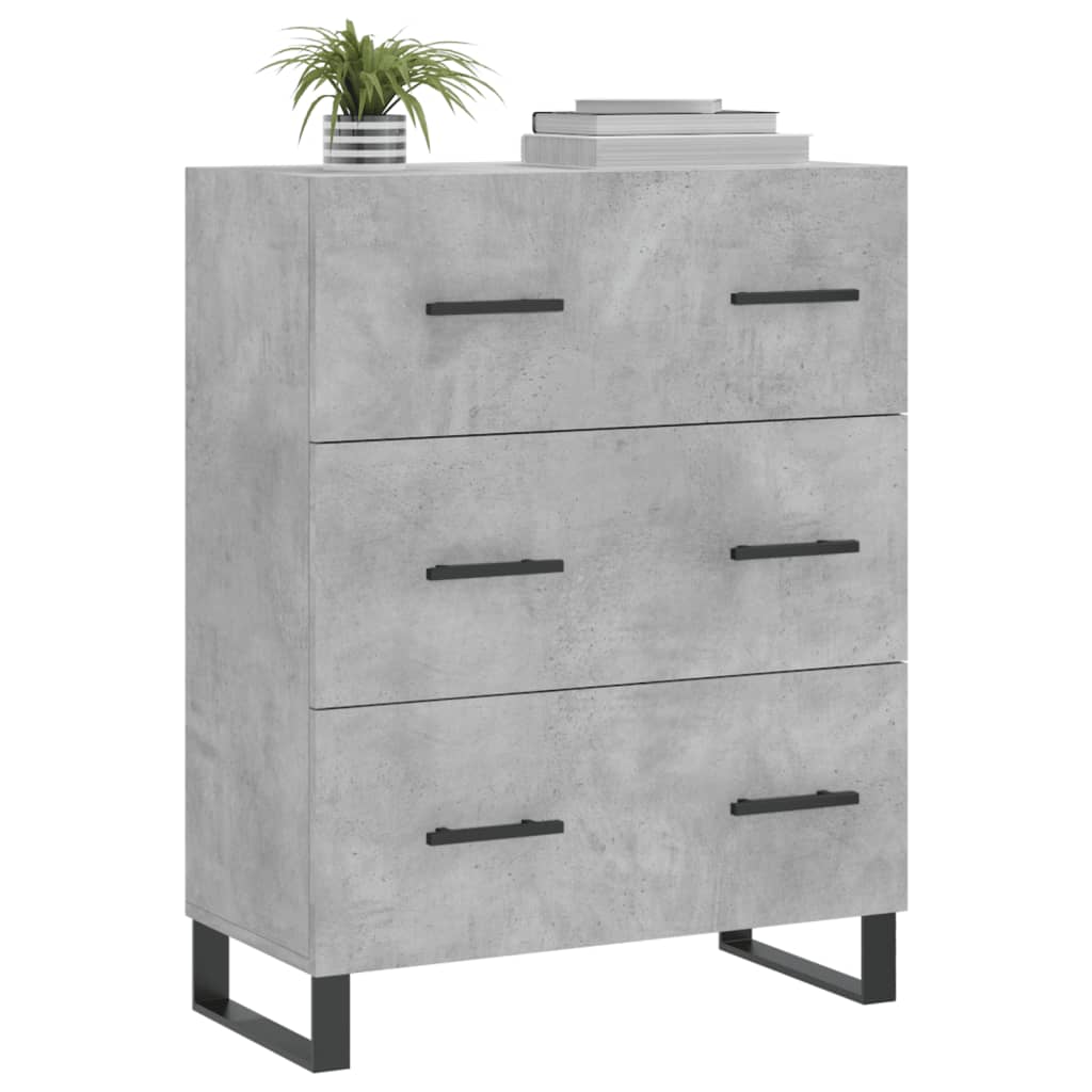 Buffet gris béton 69,5x34x90 cm bois d'ingénierie - XIOS