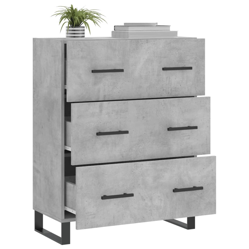 Buffet gris béton 69,5x34x90 cm bois d'ingénierie - XIOS