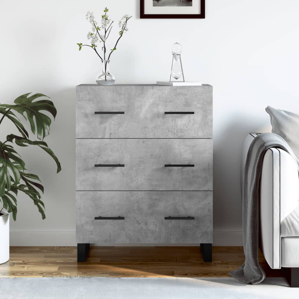 Buffet gris béton 69,5x34x90 cm bois d'ingénierie - XIOS