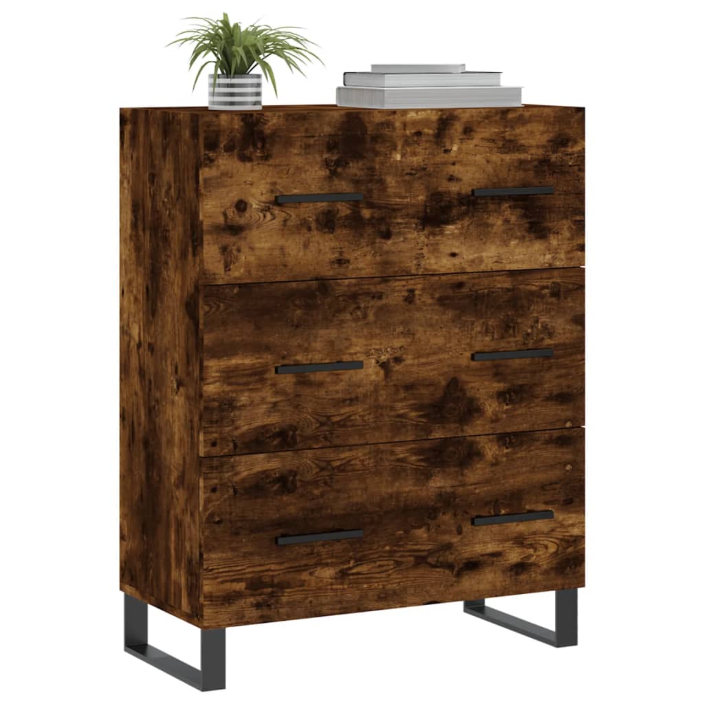 Buffet chêne fumé 69,5x34x90 cm bois d'ingénierie - XIOS