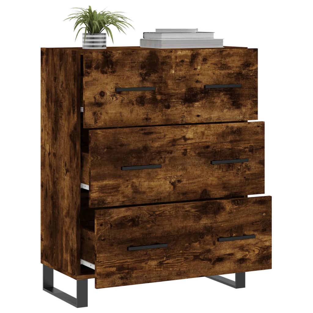 Buffet chêne fumé 69,5x34x90 cm bois d'ingénierie - XIOS