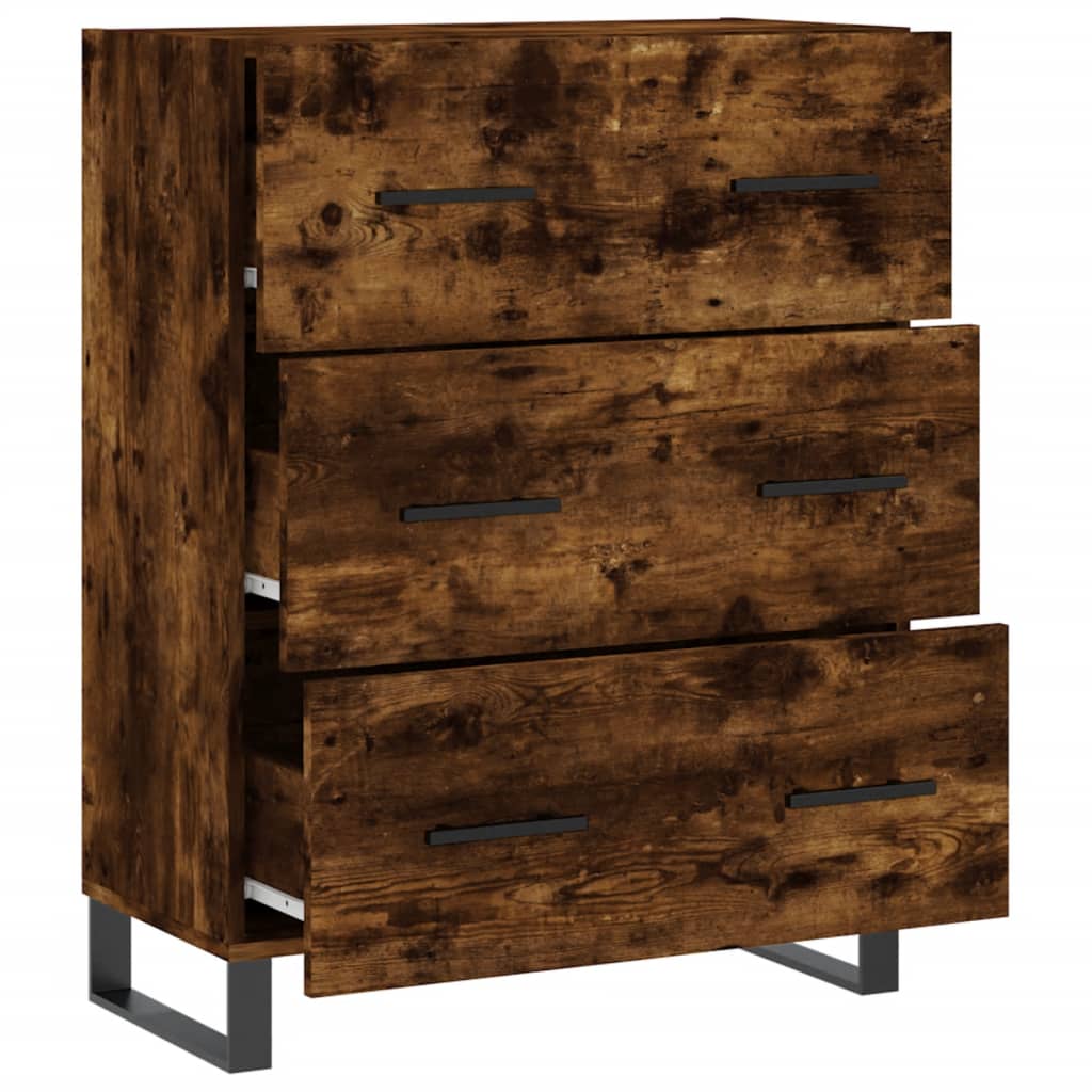 Buffet chêne fumé 69,5x34x90 cm bois d'ingénierie - XIOS