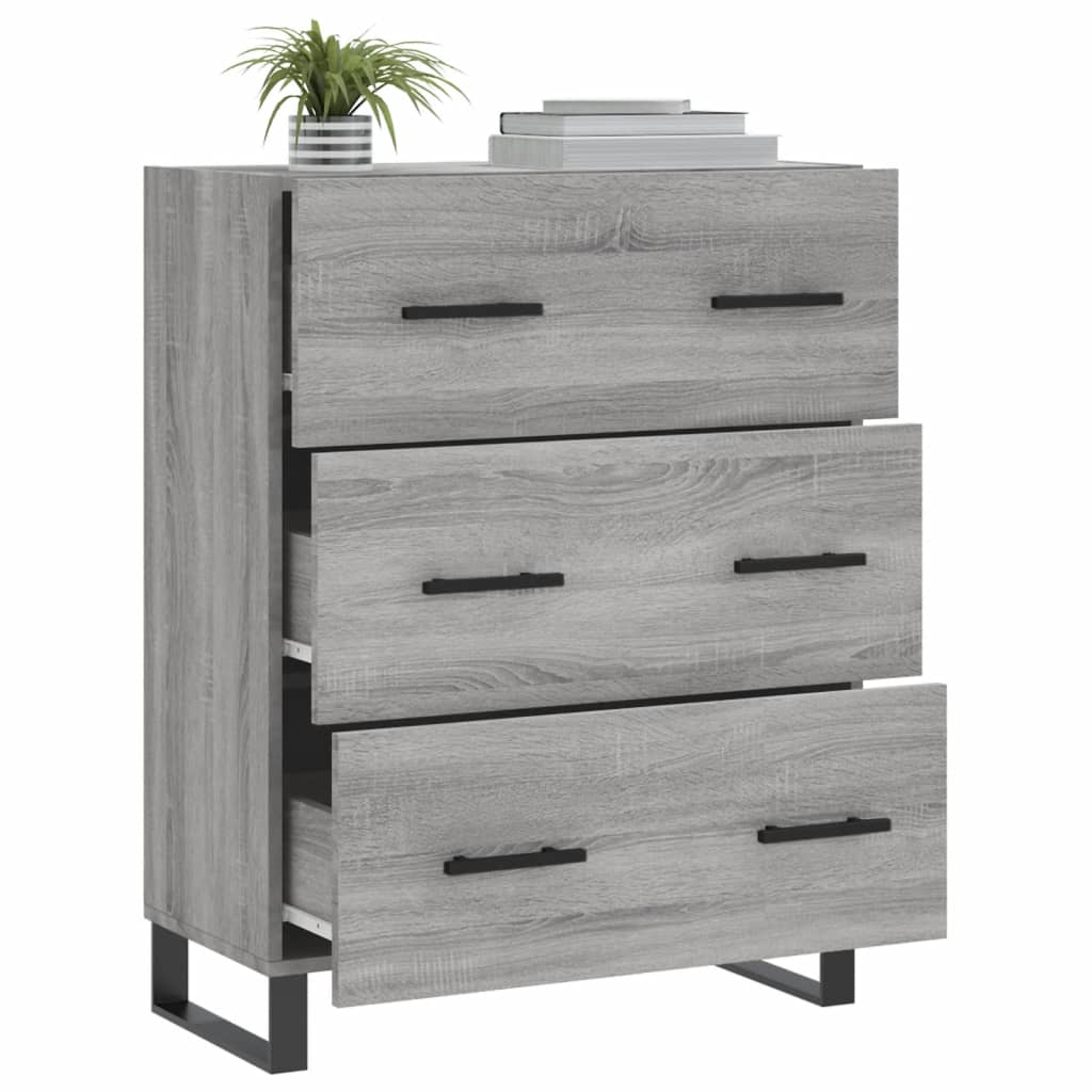 Buffet sonoma gris 69,5x34x90 cm bois d'ingénierie - XIOS