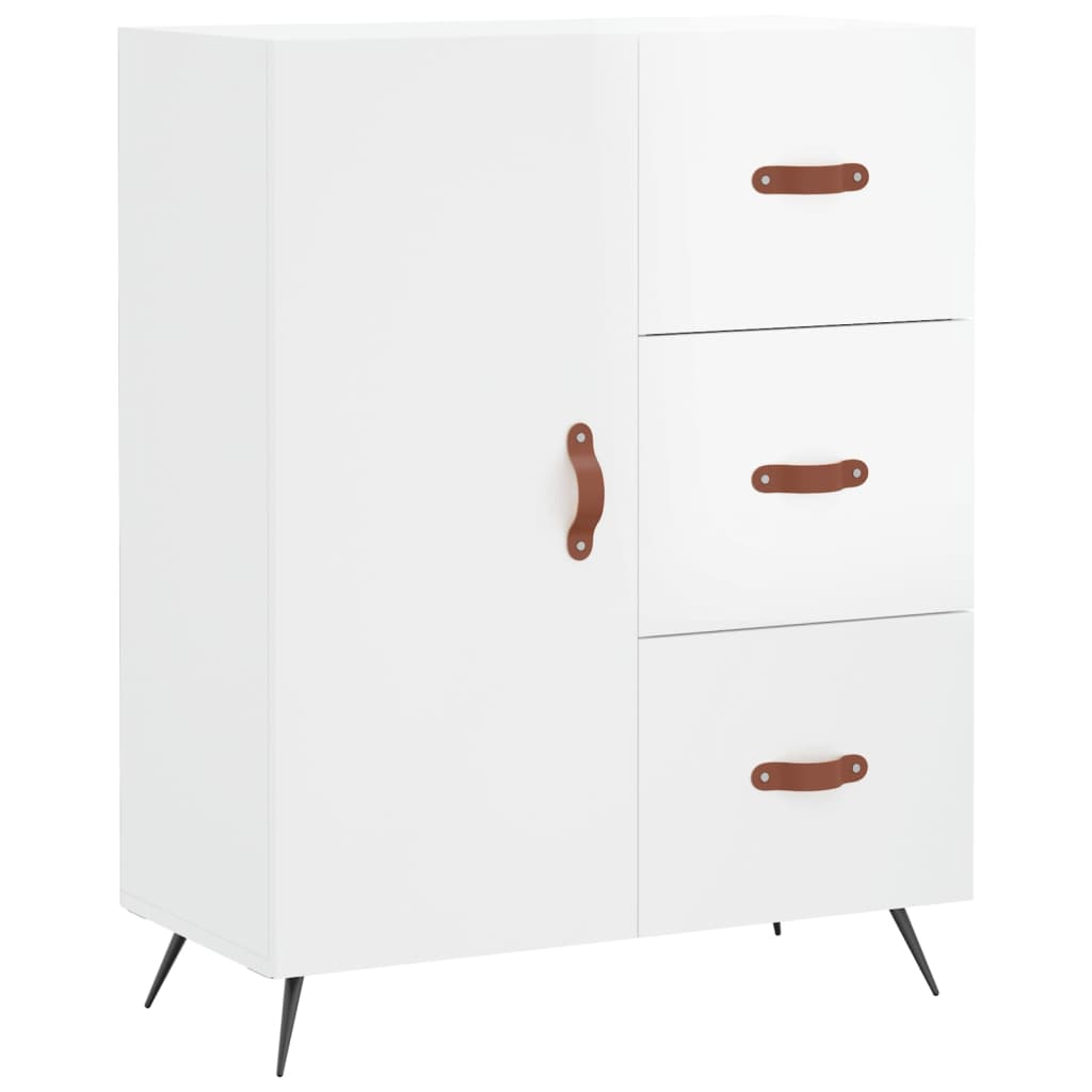 Buffet Blanc brillant 69,5x34x90 cm Bois d'ingénierie - XIOS