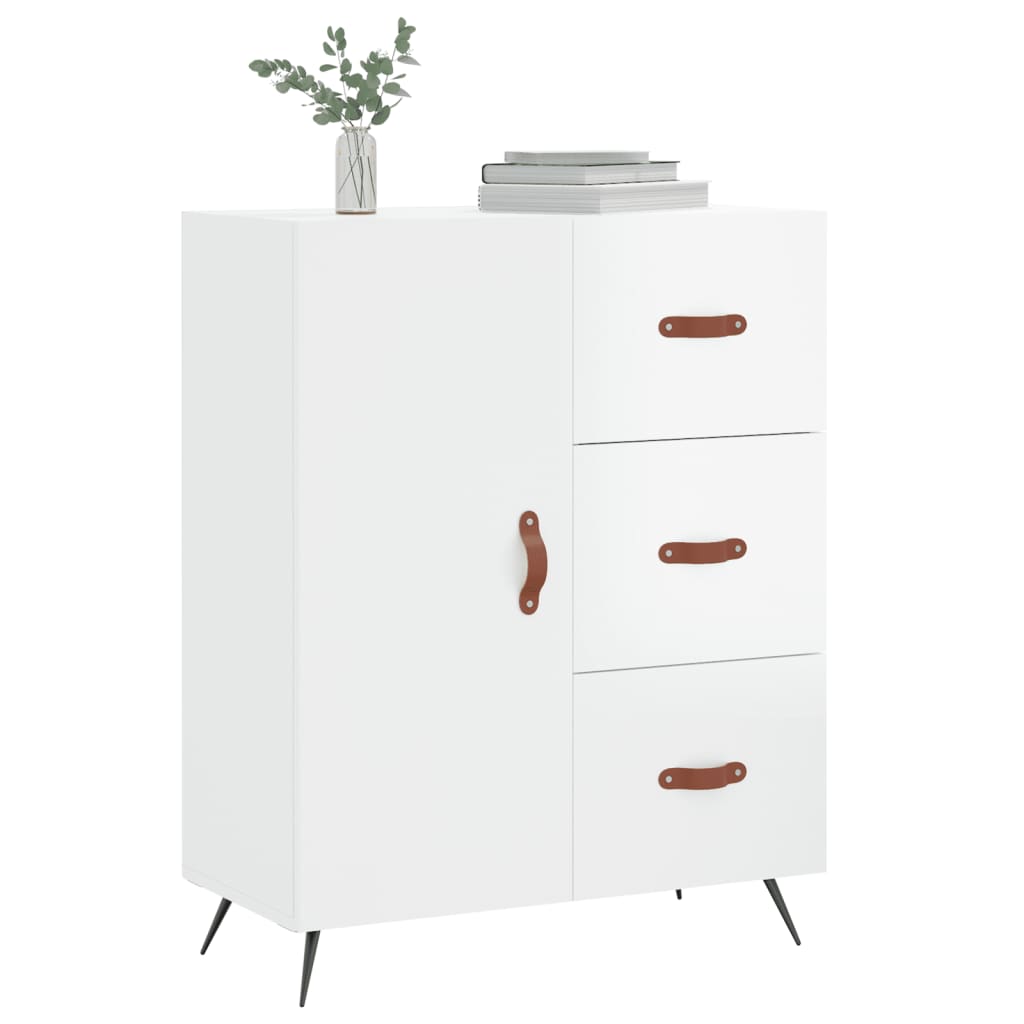 Buffet Blanc brillant 69,5x34x90 cm Bois d'ingénierie - XIOS
