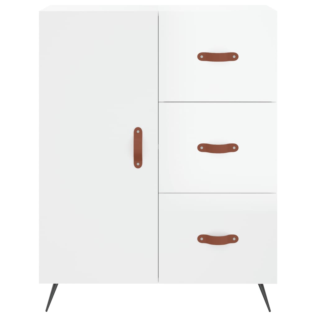 Buffet Blanc brillant 69,5x34x90 cm Bois d'ingénierie - XIOS