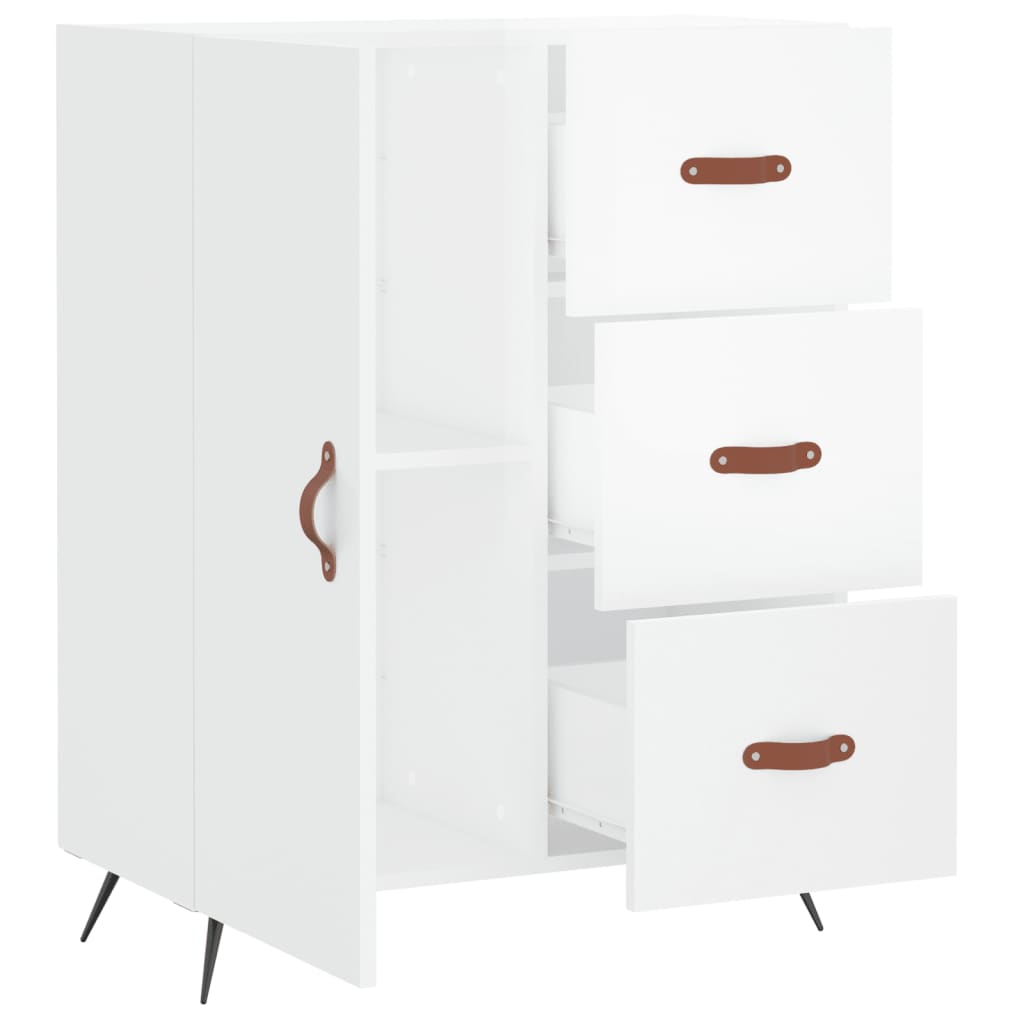 Buffet Blanc brillant 69,5x34x90 cm Bois d'ingénierie - XIOS