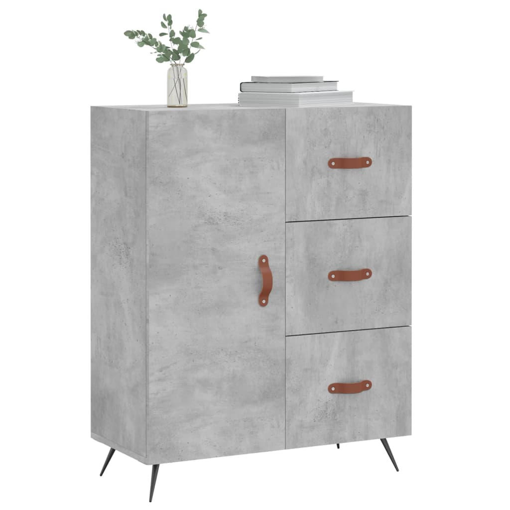 Buffet gris béton 69,5x34x90 cm bois d'ingénierie - XIOS