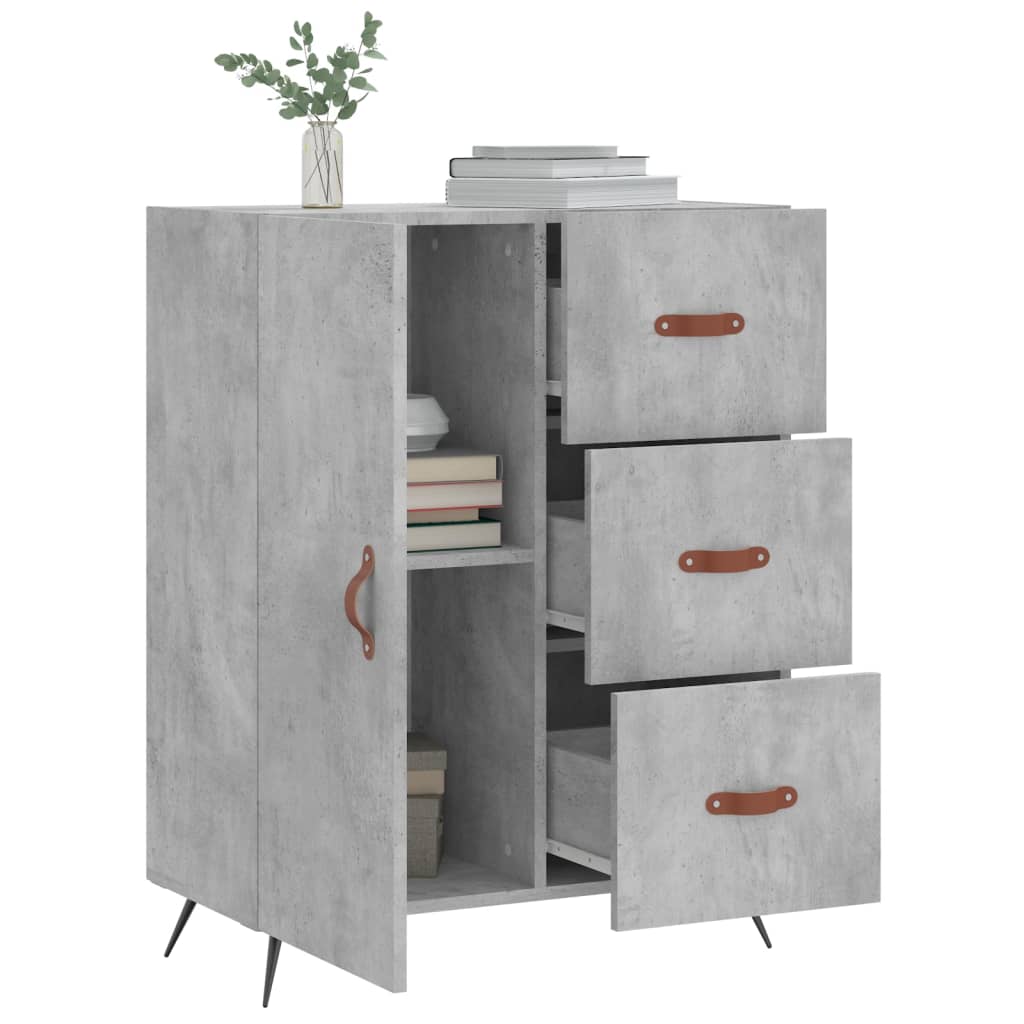 Buffet gris béton 69,5x34x90 cm bois d'ingénierie - XIOS