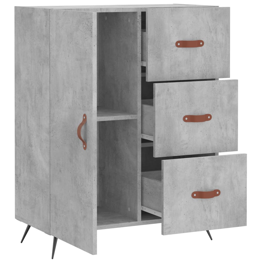 Buffet gris béton 69,5x34x90 cm bois d'ingénierie - XIOS