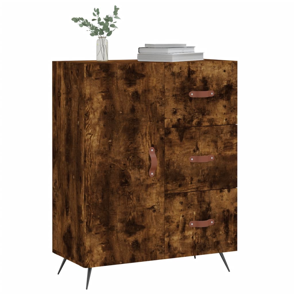 Buffet chêne fumé 69,5x34x90 cm bois d'ingénierie - XIOS