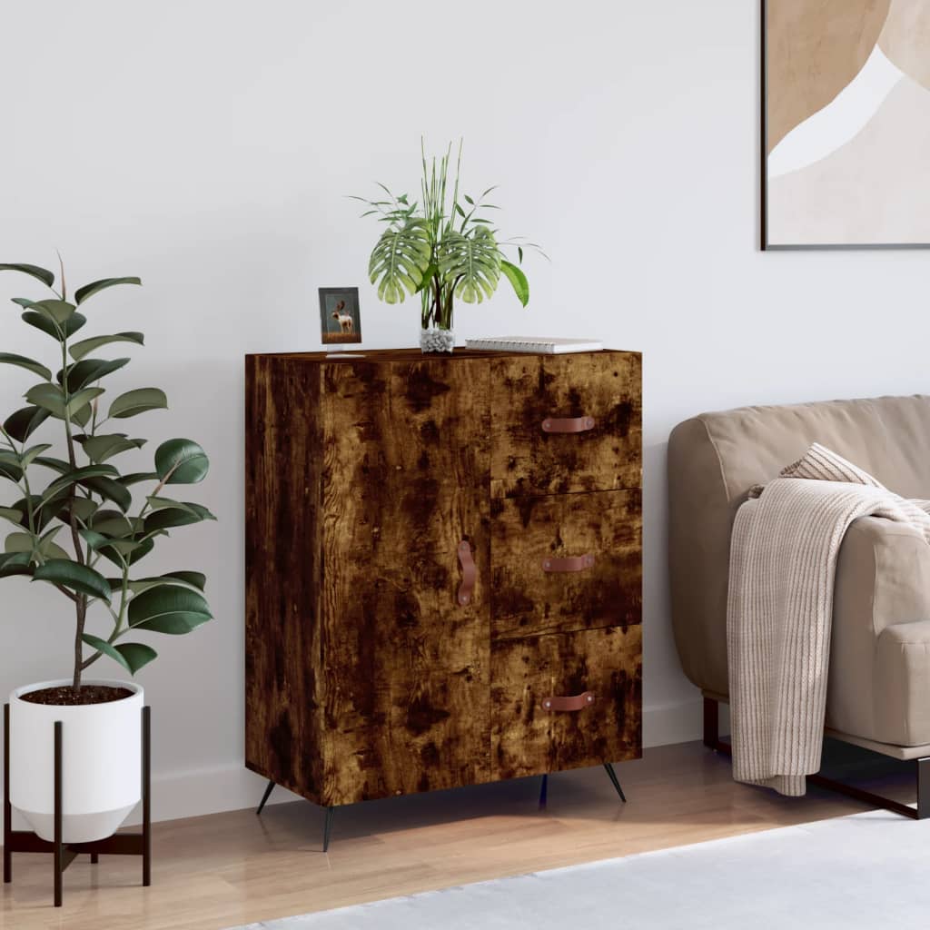 Buffet chêne fumé 69,5x34x90 cm bois d'ingénierie - XIOS