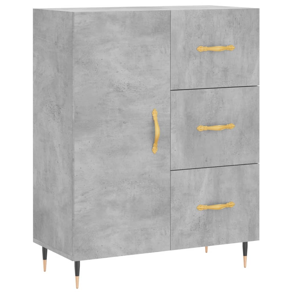 Buffet gris béton 69,5x34x90 cm bois d'ingénierie - XIOS