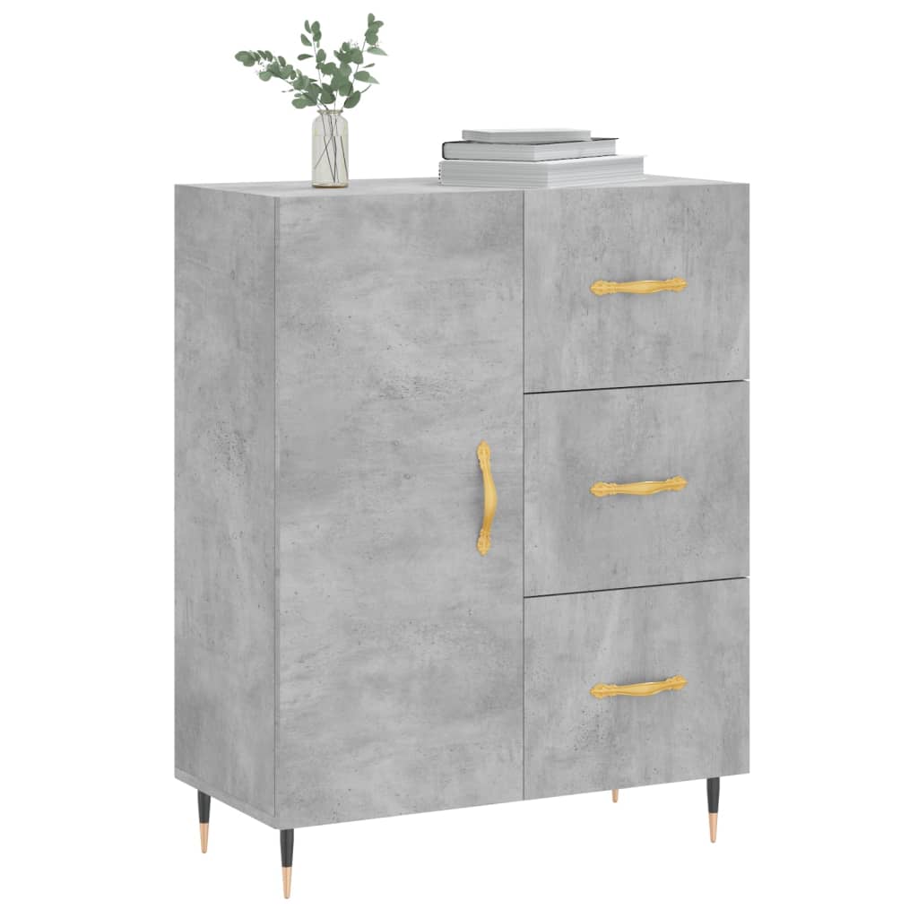 Buffet gris béton 69,5x34x90 cm bois d'ingénierie - XIOS