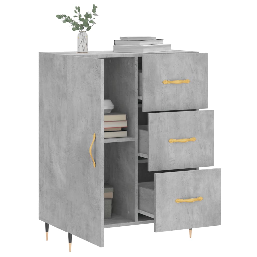 Buffet gris béton 69,5x34x90 cm bois d'ingénierie - XIOS