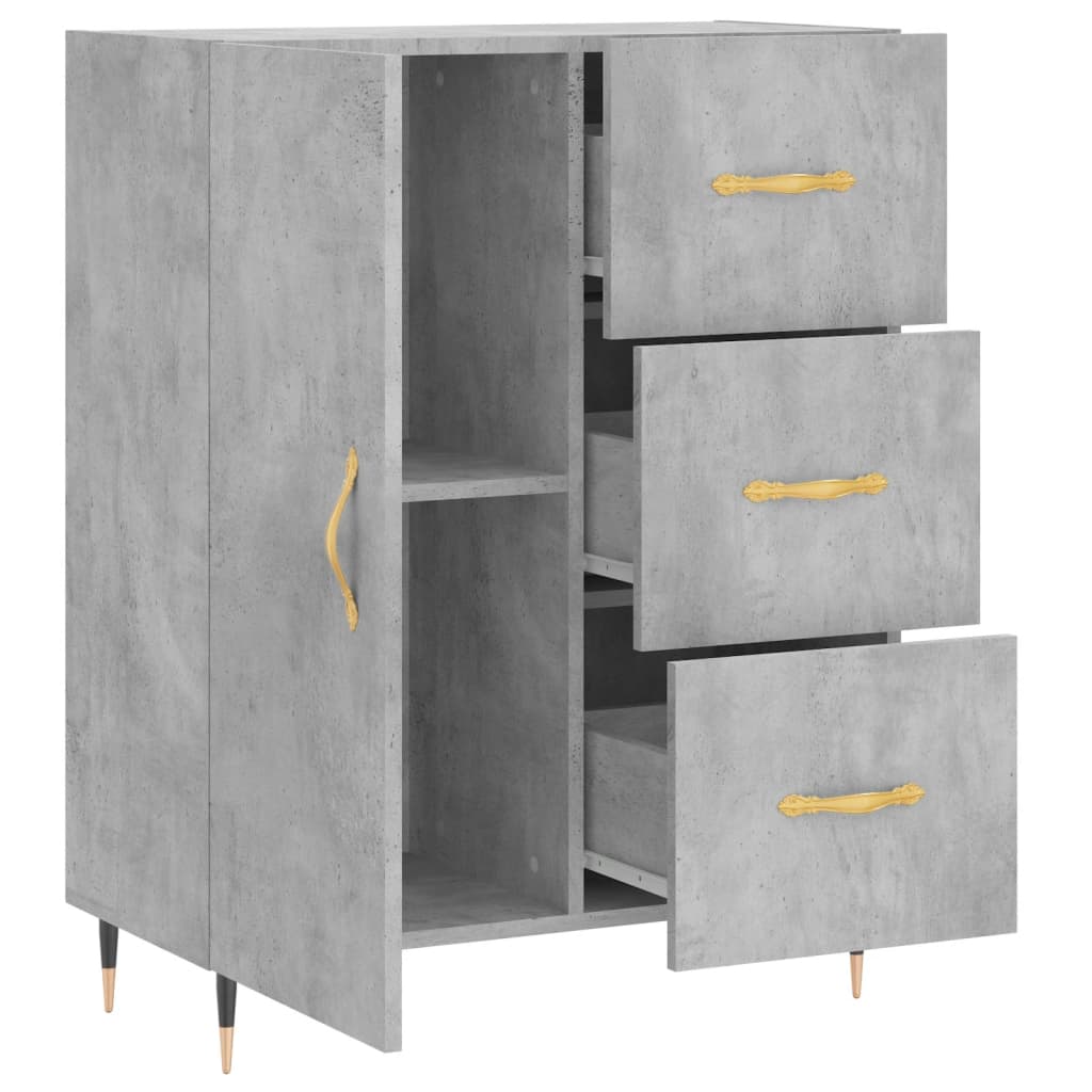 Buffet gris béton 69,5x34x90 cm bois d'ingénierie - XIOS
