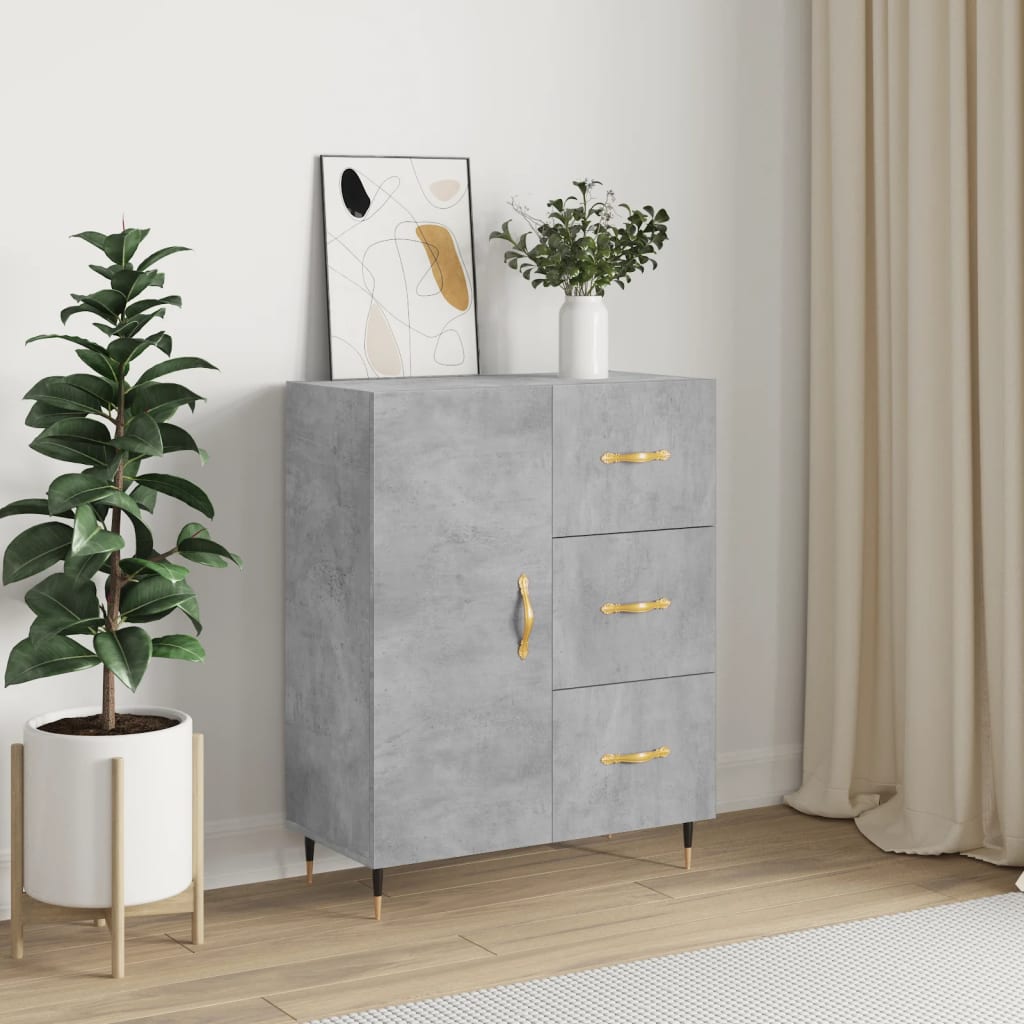 Buffet gris béton 69,5x34x90 cm bois d'ingénierie - XIOS