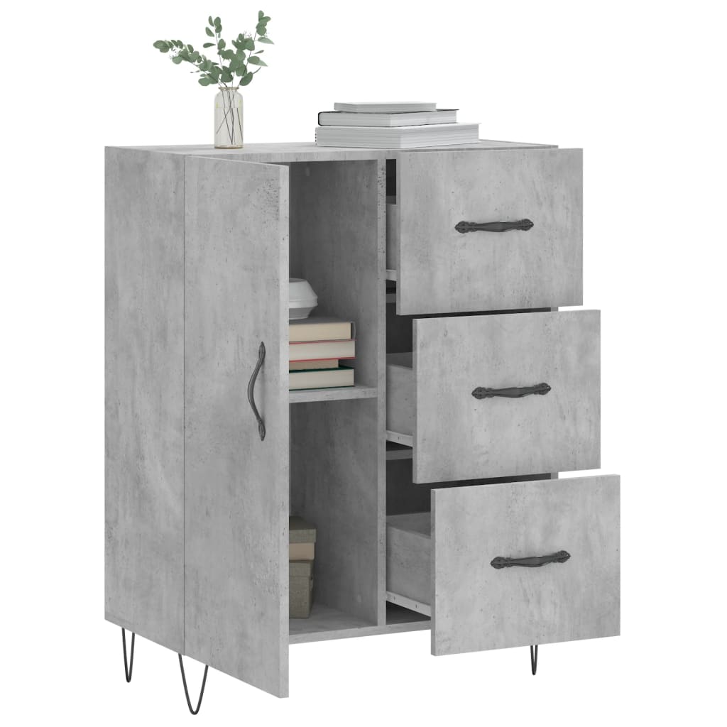Buffet gris béton 69,5x34x90 cm bois d'ingénierie - XIOS
