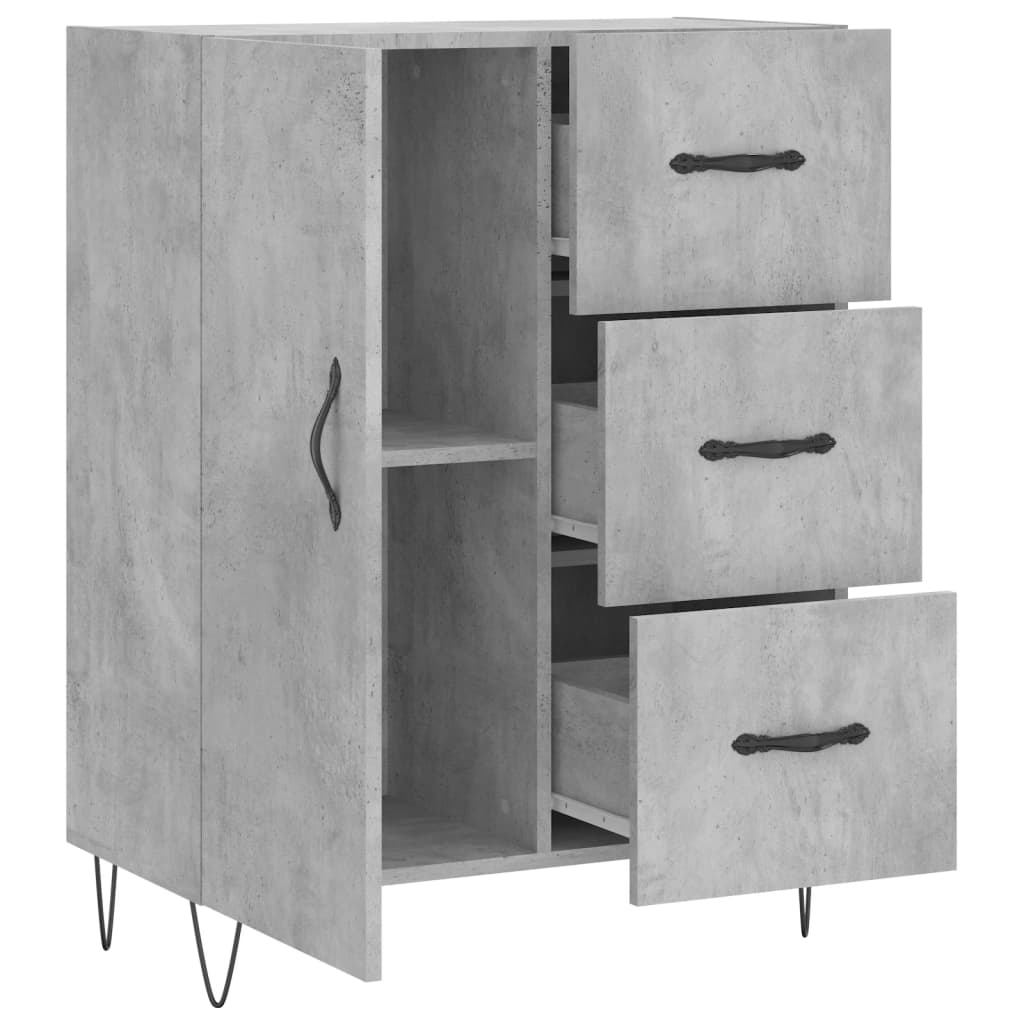Buffet gris béton 69,5x34x90 cm bois d'ingénierie - XIOS