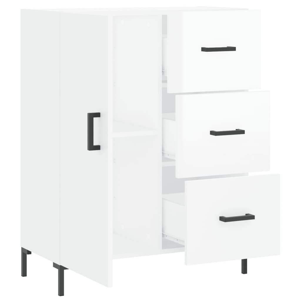 Buffet Blanc brillant 69,5x34x90 cm Bois d'ingénierie - XIOS