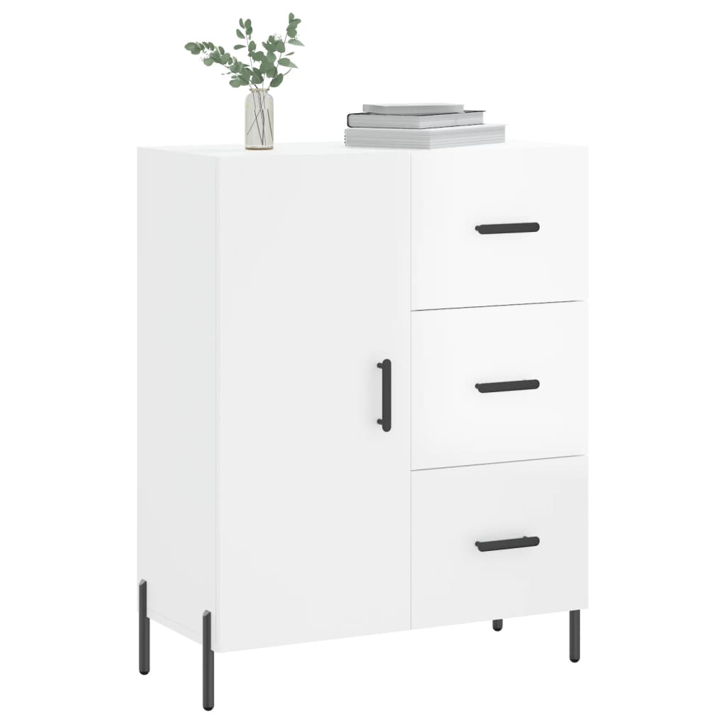 Buffet Blanc brillant 69,5x34x90 cm Bois d'ingénierie - XIOS