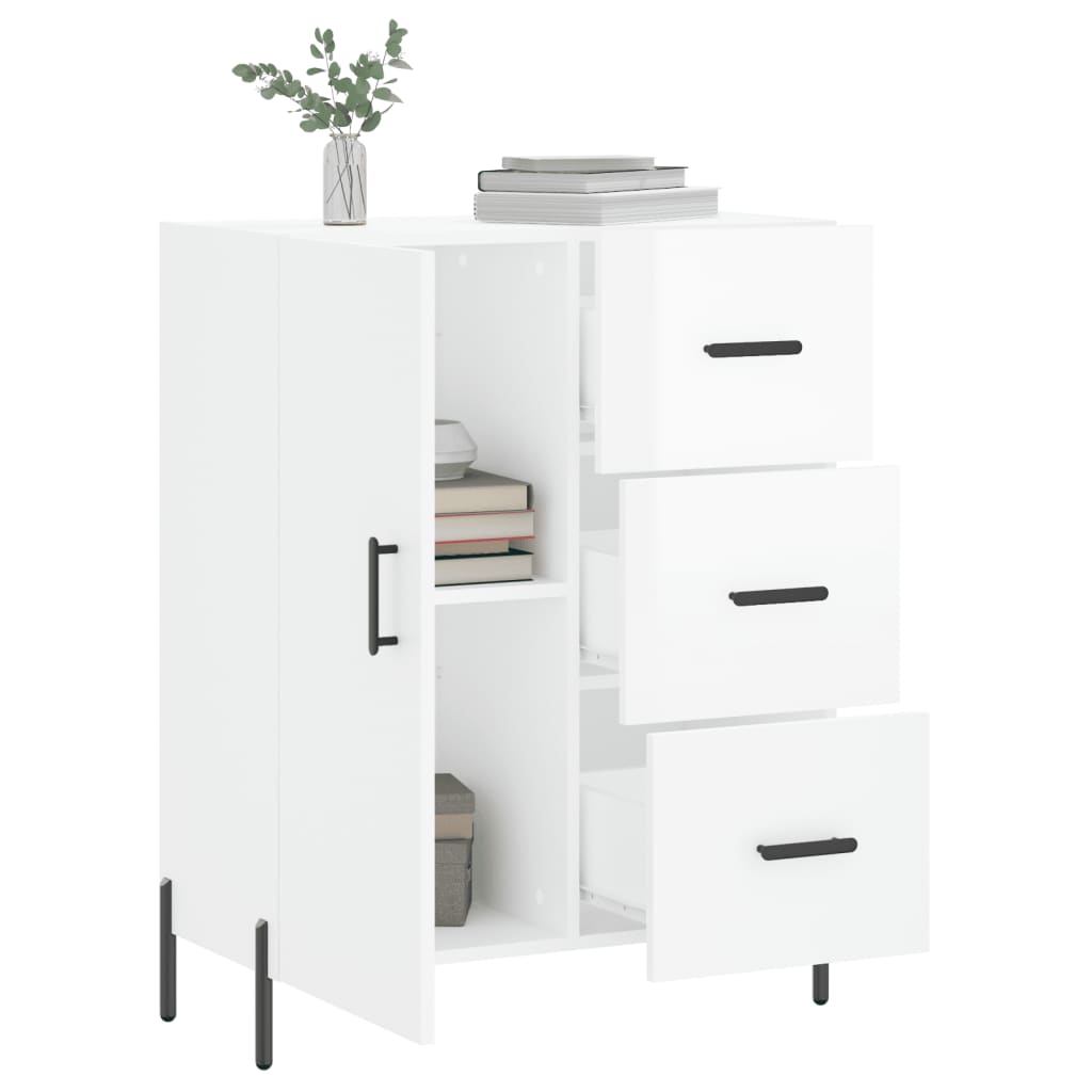 Buffet Blanc brillant 69,5x34x90 cm Bois d'ingénierie - XIOS