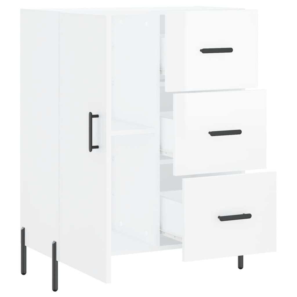 Buffet Blanc brillant 69,5x34x90 cm Bois d'ingénierie - XIOS