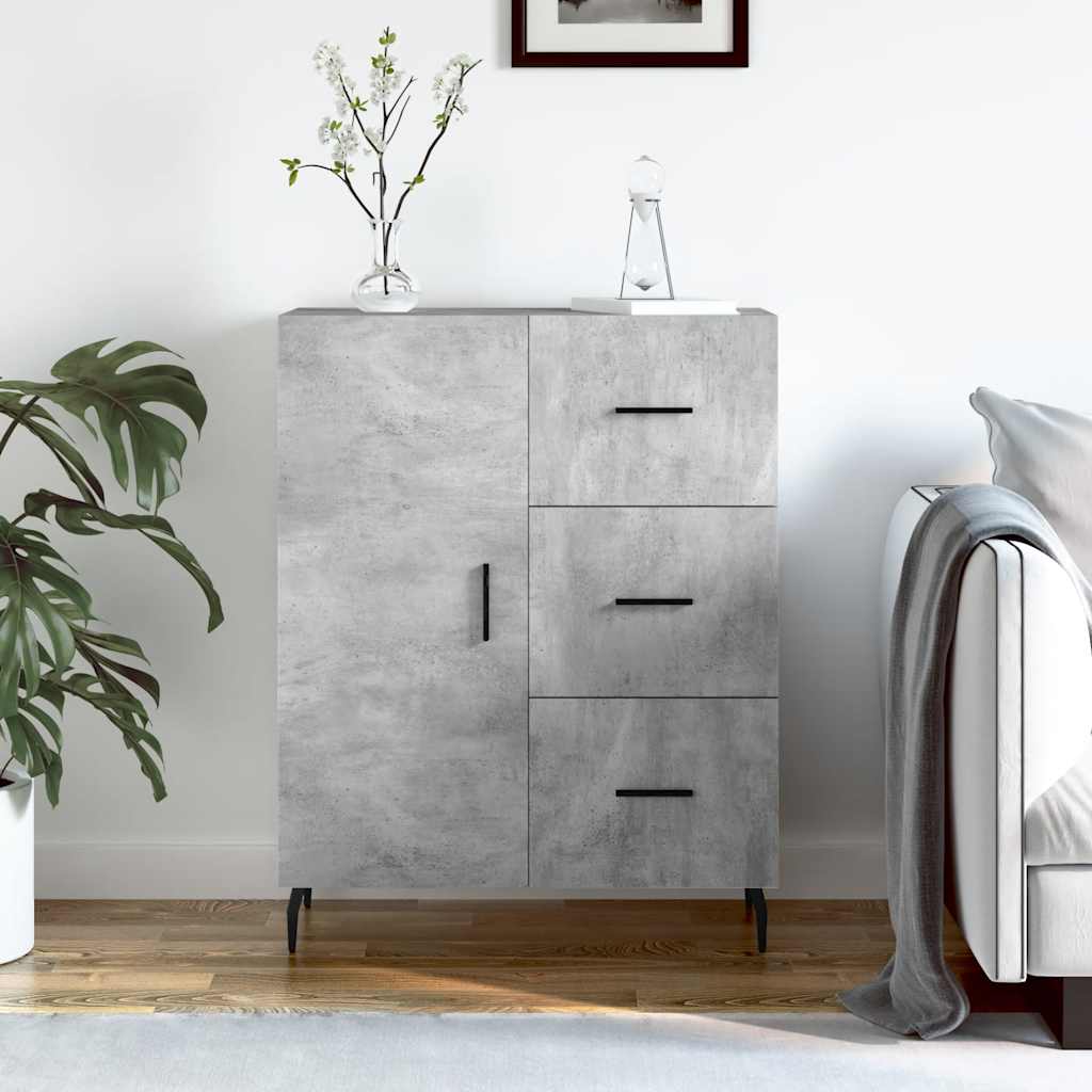 Buffet gris béton 69,5x34x90 cm bois d'ingénierie - XIOS