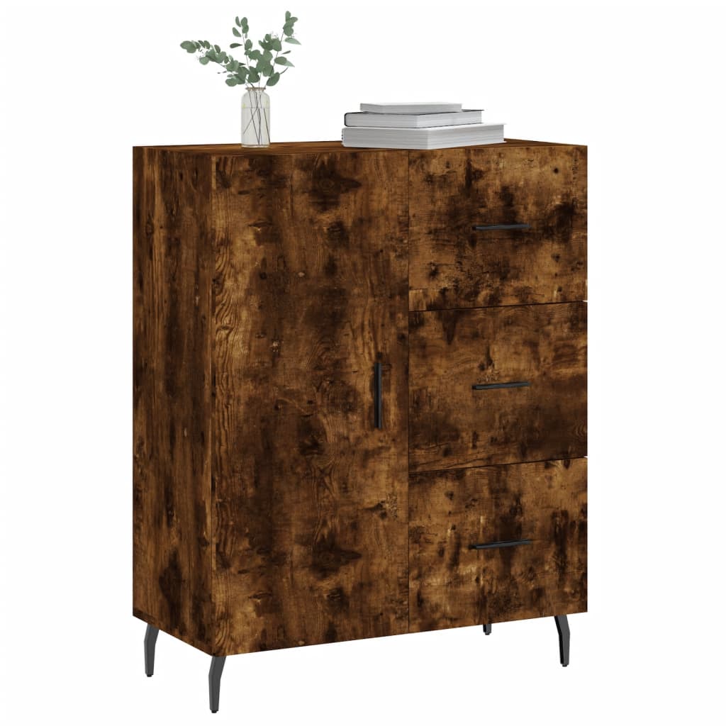 Buffet chêne fumé 69,5x34x90 cm bois d'ingénierie - XIOS