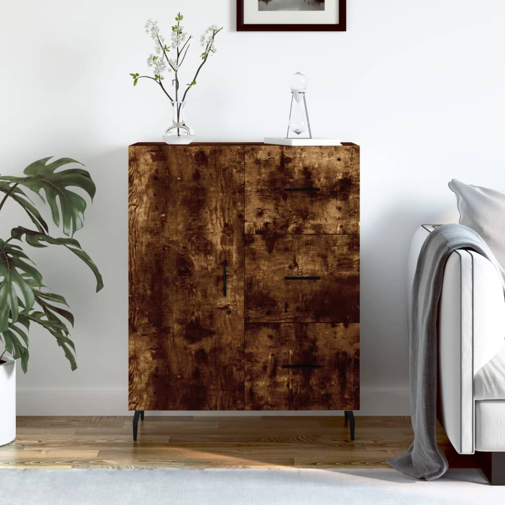 Buffet chêne fumé 69,5x34x90 cm bois d'ingénierie - XIOS