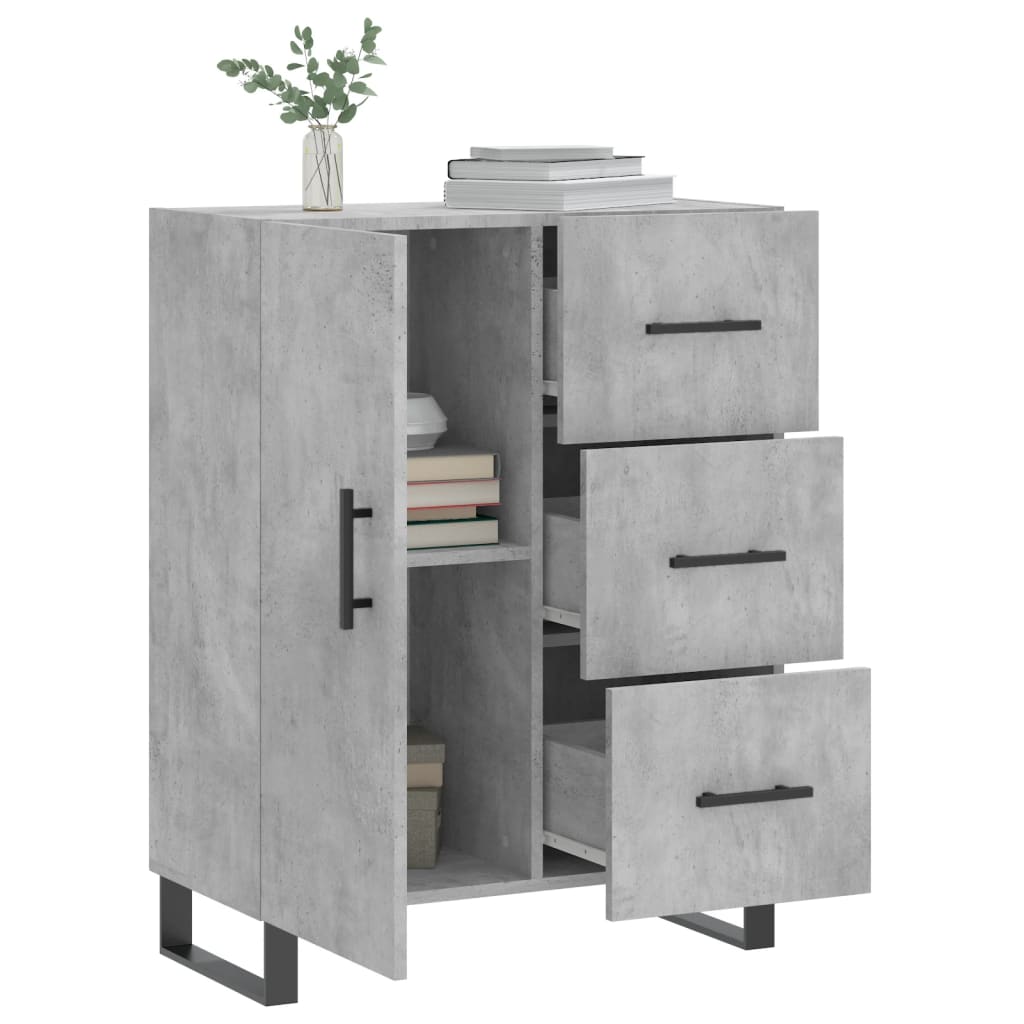 Buffet gris béton 69,5x34x90 cm bois d'ingénierie - XIOS